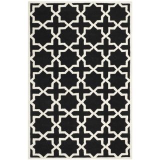 Safavieh Handmade Moroccan Black Wool Rug with Cotton Canvas Backing