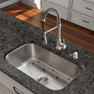 Vigo VG15280 Single Basin Undermount Kitchen Sink and Faucet Set   Kitchen Sinks