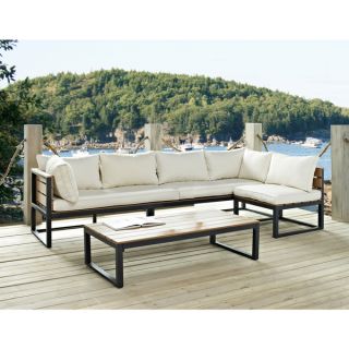 All Weather 4 piece Patio Conversation Set with Cushions  