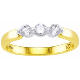 Beverly Hills Charm 14K Two tone Gold 1/3ct TDW Diamond 3 stone Ring