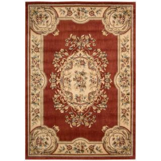 Oval Traditional Red Oval Rug (66 x 96)