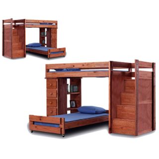 Chelsea Home Twin Over Twin L Shaped Bunk Bed with 5 Drawer Lingerie