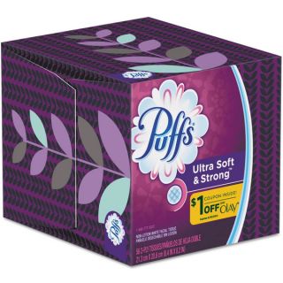 Puffs Facial Tissue Two Ply White Sheets 56 Count