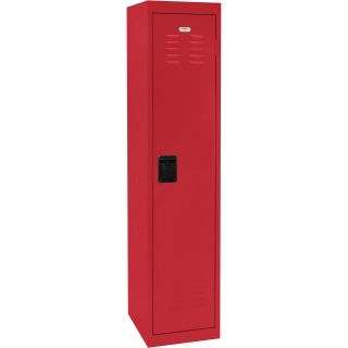 Sandusky Lee Welded Steel Storage Locker — Single Tier, 15in.W x 18in.D x 66in.H, Red, Model# LF1B151866-01  Lockers