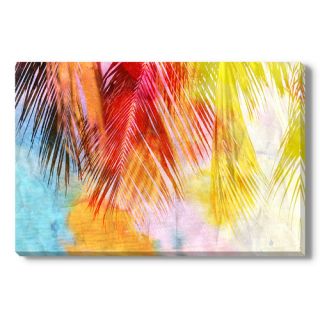 Watercolor Palm Leaf Painting Print Wrapped on Canvas
