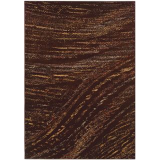 LNR Home Adana Brown Abstract Brush stroke Accent Rug (110 x 31