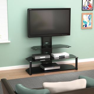Z Line Aviton Flat Panel TV Stand with Integrated Mount   Black   TV Stands