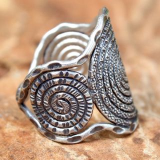 Sterling Silver Hill Tribe Sun Wrap Ring (Thailand)