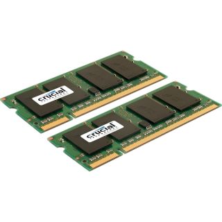 Crucial 2GB kit (1GBx2), 200 pin SODIMM, DDR2 PC2 6400 memory module