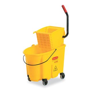 Rubbermaid Commercial Yellow Wavebrake 26 qt. Side press Mop Bucket
