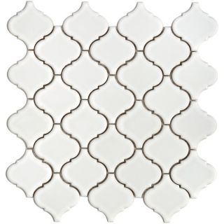 SomerTile 12.5x12.5 in Morocco Glossy White Porcelain Mosaic Tile
