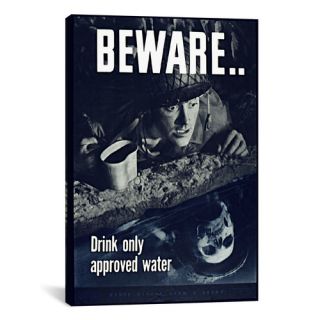 Beware Drink Only Approved Water (WWII) Vintage Advertisement on