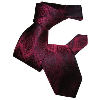 Dmitry Mens Dark Pink Jacquard Patterned Italian Silk Tie   16031009