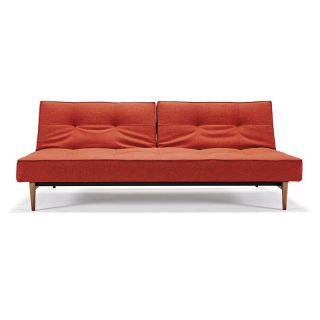 Innovation Living Split Back Convertible Sofa with Dark Wood Legs   Futons