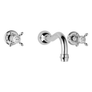 Heritage Wall Mounted Sink Bathroom Faucet with Double Cross Handles