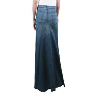 Tabeez Womens Long Frayed Denim Skirt  ™ Shopping   Top