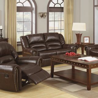 Furniture of America Harv Bonded Leather Reclining Loveseat