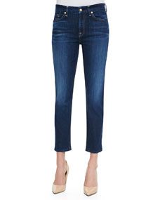 7 For All Mankind Kimmie Medium Wash Cropped Slim Jeans