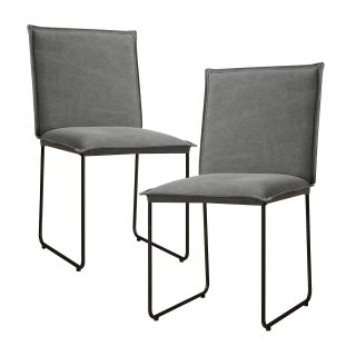 Moes Home Collection Flatiron Dining Chair   Grey   Set of 2   Kitchen & Dining Room Chairs
