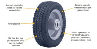 Marathon Tires Flat-Free Hand Truck Tire — 1/2in. Bore, 6in. x 2in., Sawtooth