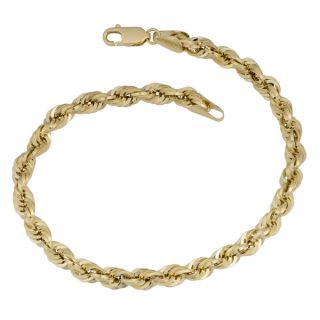 Fremada 14k Yellow Gold 5 mm Rope Chain Bracelet (8.5 inches)