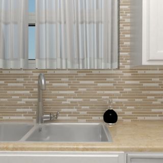 EliteTile Sierra 11.75 x 12 Glass and Natural Stone Mosaic Tile in
