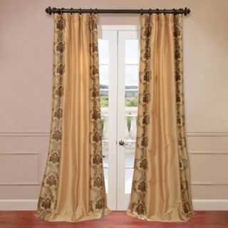Half Price Drapes St. Tropez Embroidered Faux Silk Curtain Single
