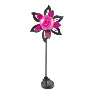 Moonrays Solar Powered Color Changing LED Bright Pink Flower Stake Light