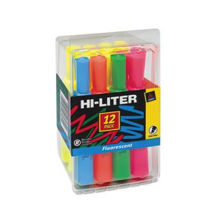 Hi Liter Fluorescent Highlighter, Chisel Tip, 12/Set by HI LITER