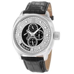 Timberland Mens Dress Stainless Steel and Leather Crystals Quartz