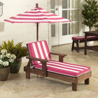 KidKraft Pink/ White Outdoor Chaise Lounger   17522732  