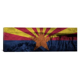 Arizona Flag, Grand Canyon Grunge Graphic Art on Canvas