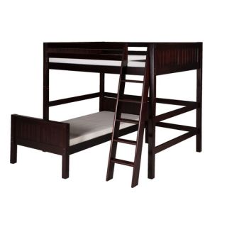 Camaflexi Full Over Twin L Shape Loft Bed with Panel Headboard