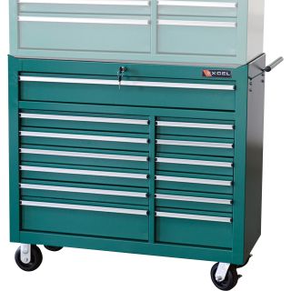 Excel 13-Drawer Rolling Tool Cabinet — 880-Lb. Capacity, Model# TBR4013X-Teal  Tool Chests