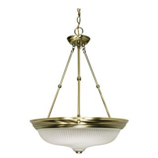 Pendant with Frosted Swirl Glass in Antique Brass