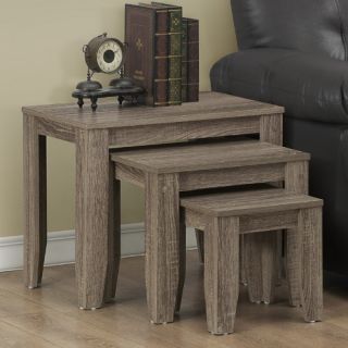 Monarch Specialties 3 Piece Nesting End Table Set   Dark Taupe   End Tables