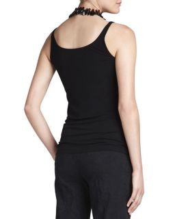 Eileen Fisher Sheer High Low Georgette Shirt, Silk Jersey Camisole & Jacquard Cropped Trousers