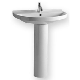 Whitehaus Collection China Pedestal with U shaped Bathroom Sink