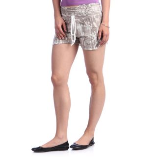 Beige Printed Elastic Waist Shorts   15728544   Shopping