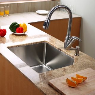 Kraus KHU121 23 KPF2120 SD20 Single Basin Undermount Kitchen Sink with Faucet   Kitchen Sinks