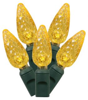 Vickerman 50 ct. Yellow C6 LED Lights with Green Wire   Christmas Lights