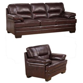 San Paolo Top Grain Leather Sofa and Chair Set