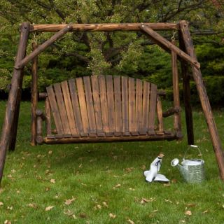 Northwood Torched 5 ft. Log Porch Swing and Stand