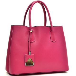 Dasein Colorblocked Faux Leather Tote Bag with Removable ID Tag