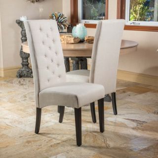 Christopher Knight Home Tall back Natural Fabric Dining Chairs (Set of