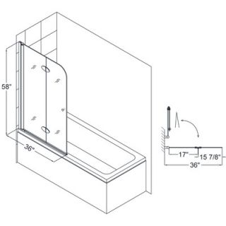 Dreamline AquaFold 58 x 36 Pivot Frameless Hinged Tub Door