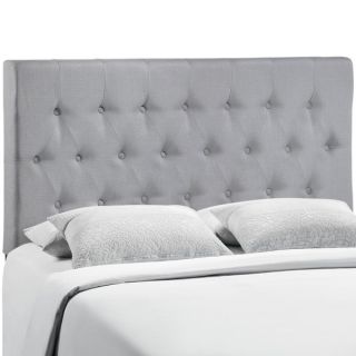 Modway Clique Upholstered Button tufted Grey Headboard  