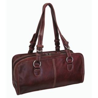 Amerileather Cowhide Belt Stitched Leather Satchel