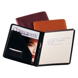 Royce Leather Writing Padfolio with Optional Monogramming   Black   Office Desk Accessories