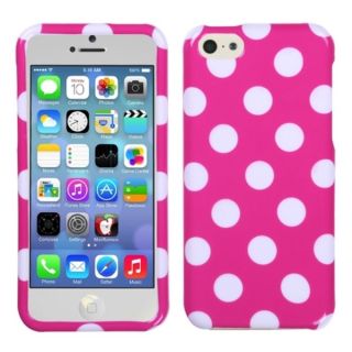 BasAcc White/ Hot Pink Polka Dots Case for Apple iPhone 5C  